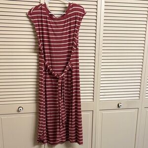 Loft Plus Casual Striped Red Dress 24W